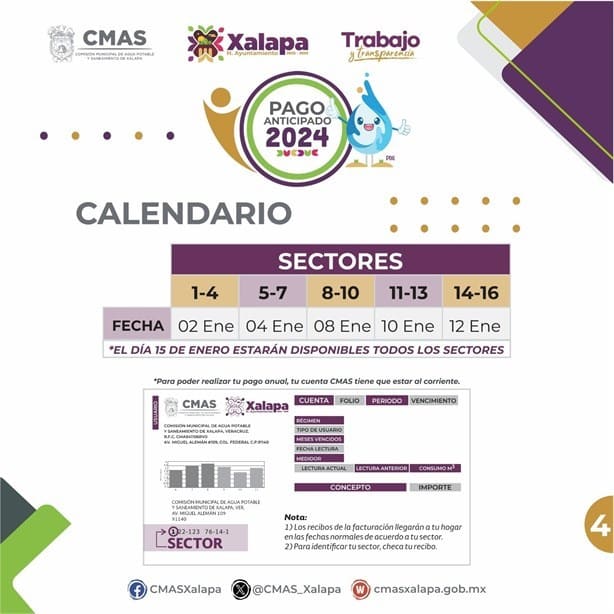 Pago anual del agua 2024 en Xalapa: ¿en qué fechas se puede efectuar?