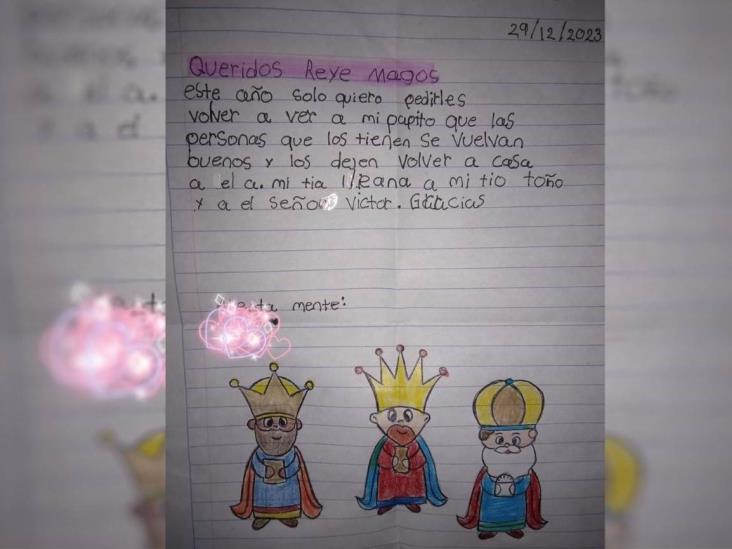 “Solo quiero volver a ver a mi papito”, pide a Reyes Magos hija de desaparecido en Mendoza