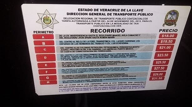 Esta es la tarifa actual de taxi en Coatzacoalcos ¿cobran lo justo?