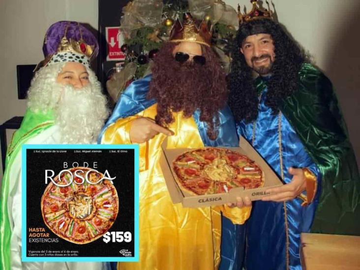 Día de Reyes: en Xalapa lanza rosca de pizza con todo y muñecos