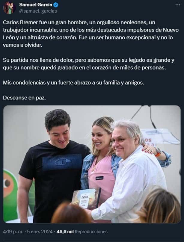 Muere Carlos Bremer a los 63 años; ¿qué le ocurrió al magnate mexicano?