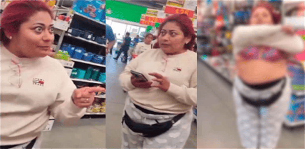 Lady Aurrera, mujer es descubierta robando y decide desvestirse (+VIDEO)