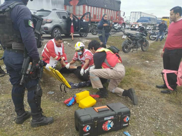Accidente en la autopista Puebla-Veracruz deja un motociclista lesionado