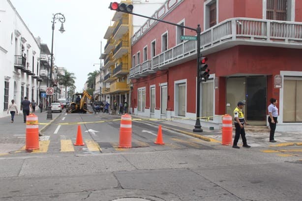 Estas calles del centro de Veracruz están cerradas por reparaciones