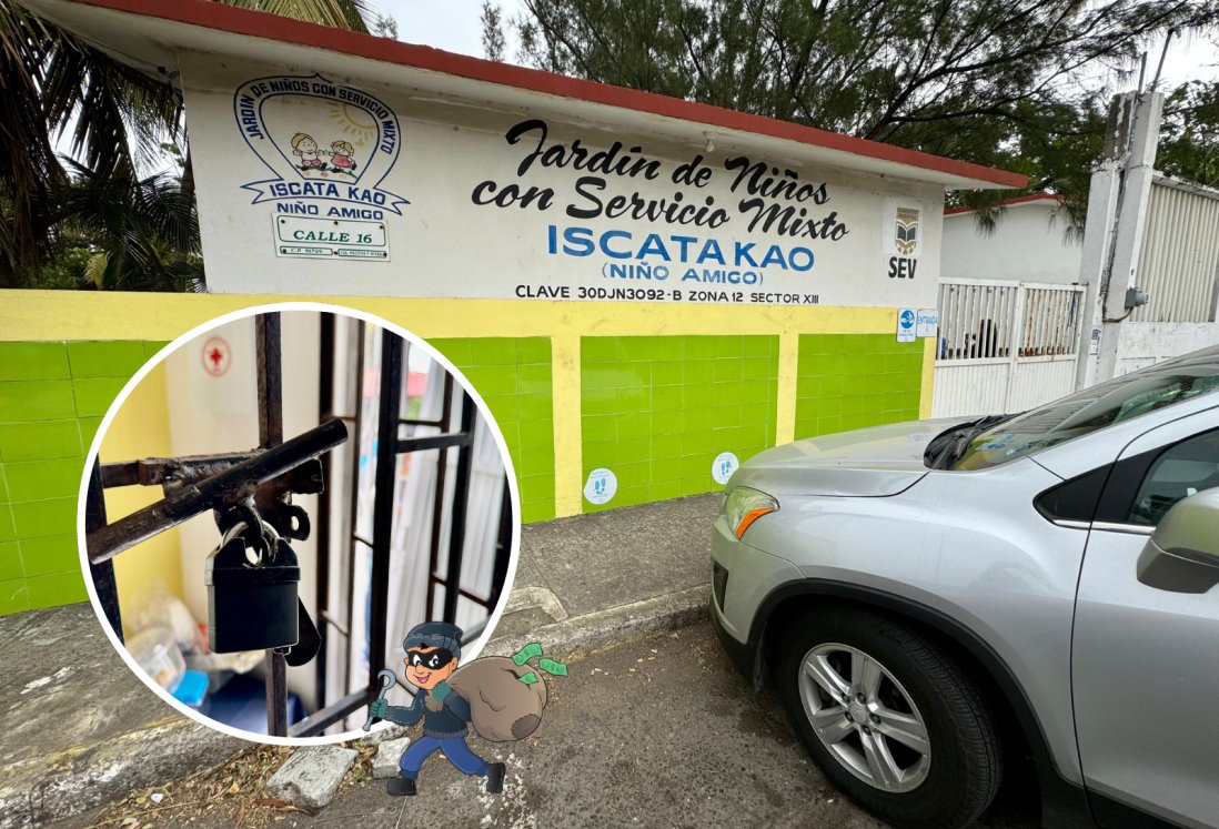 Por sexta vez, roban jardín de niños en colonia de Veracruz