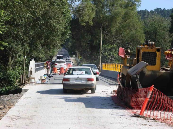 Así va la construcción del puente Culebras en Misantla