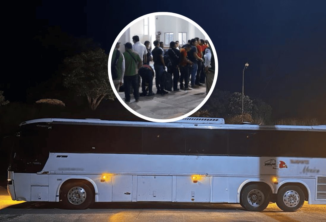 Rescatan a 183 migrantes hacinados en un autobús en Veracruz; detienen a conductor