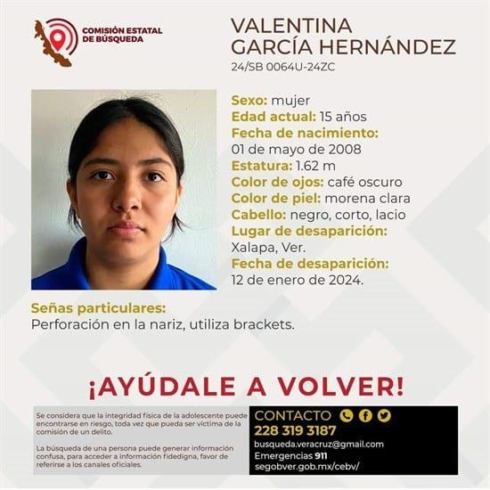 Joven de 15 años es reportada como desaparecida en Xalapa