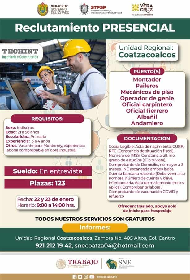 Techint ofrecerá más de 100 vacantes de trabajo en Coatzacoalcos; ¿cuándo y dónde?