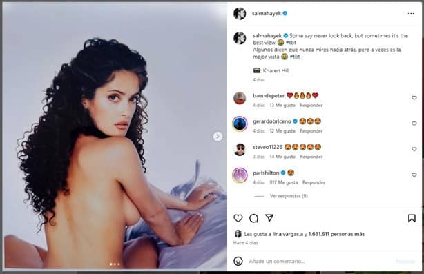 Salma Hayek recuerda su juventud con sensuales fotos