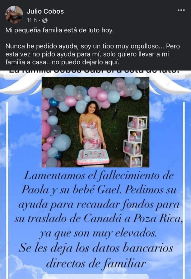 Madre e hijo, originarios de Poza Rica, perdieron la vida en Canadá; su familia pide ayuda