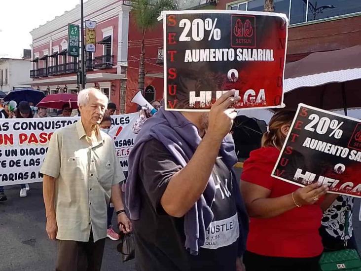 Setsuv también se moviliza en zona centro de Veracruz; exigen aumento (+Video)