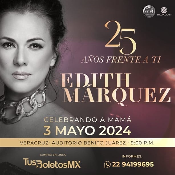 Concierto de Edith Márquez en Veracruz: fecha, lugar y precio de boletos