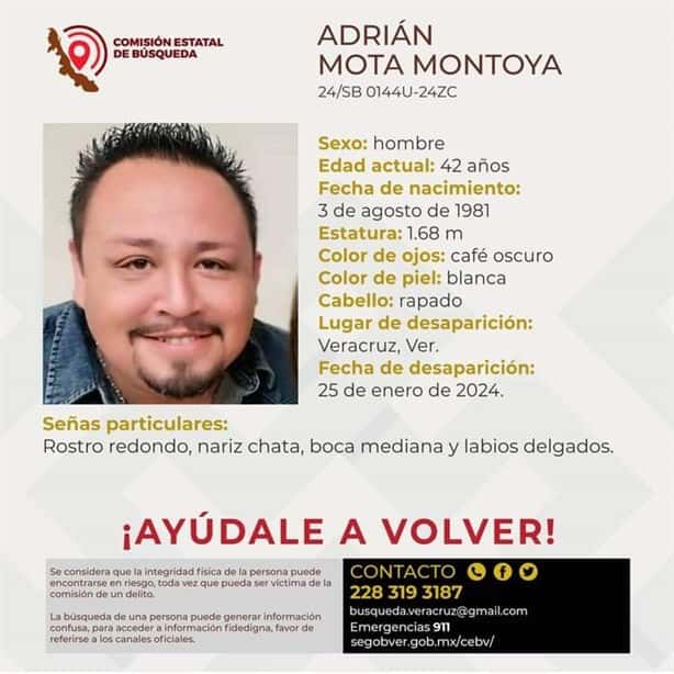 Adrián Mota Montoya desapareció en Veracruz; ¿lo has visto?