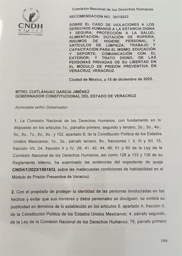 Sin atender recomendaciones de CNDH en Veracruz: José Manuel del Río Virgen 