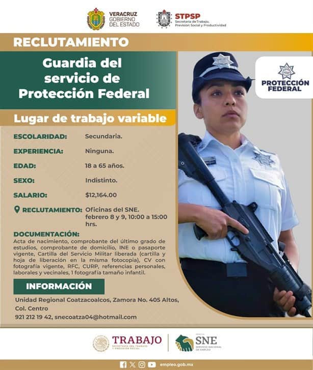 Nuevo reclutamiento para Protección Federal en Coatzacoalcos: estos son los requisitos