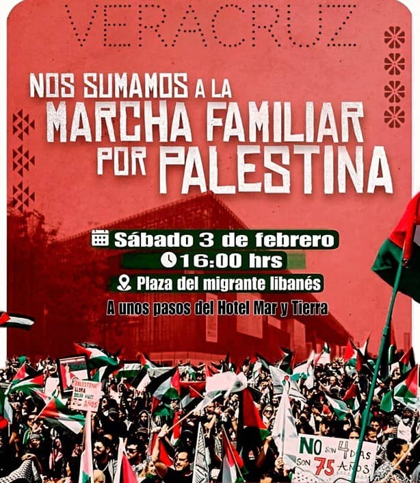 Anuncian marcha familiar por Palestina en Veracruz; checa el recorrido