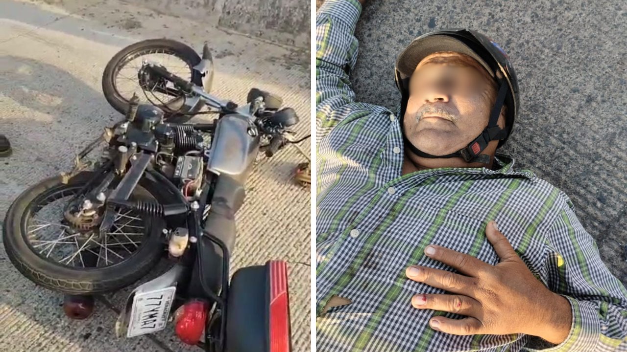 Tras accidente en moto, persona de la tercera edad termina con fractura de pierna, en Veracruz