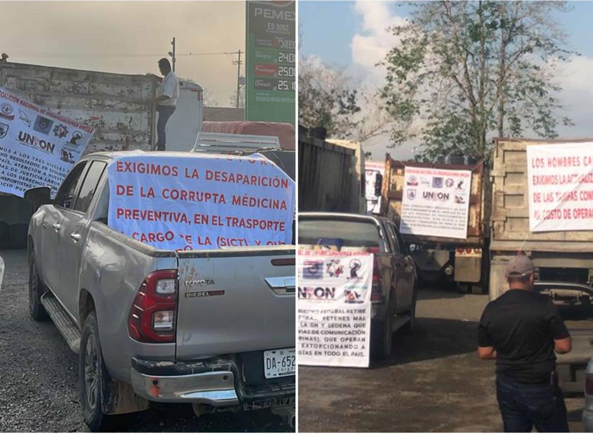 Con caravana en el sur de Veracruz, exigen mayor seguridad en carreteras