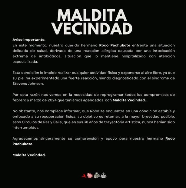 Maldita Vecindad: ¿Por qué hospitalizaron a Roco Pachukote?