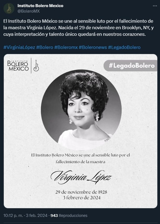 Virginia López: ¿de qué murió la intérprete de ‘Cariñito Azucarado’?