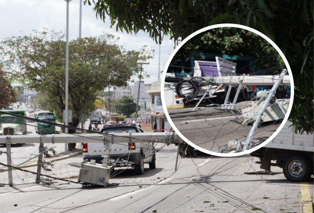 CFE trabaja en restablecer la energía eléctrica en zonas afectadas por accidente en Boca del Río: alcalde