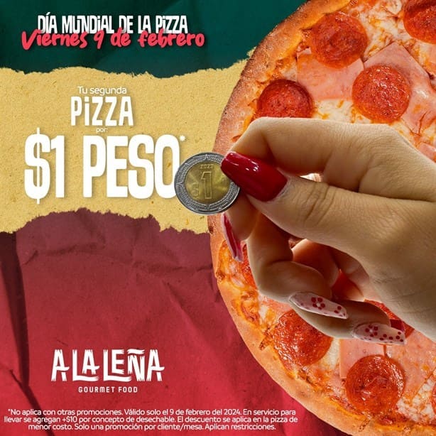 Hoy es el día de la pizza, en este lugar de Boca del Río costará 1 peso