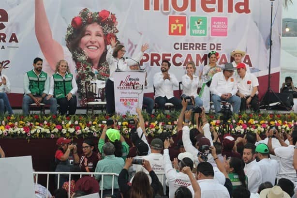 Rocío Nahle cierra precampaña en Alvarado; ¿cuándo arranca la campaña?