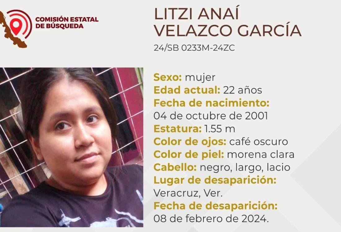 Ayúdanos a localizar a la joven Litzi Anahí; desapareció el 8 de febrero en Veracruz