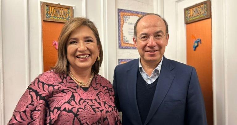 Xóchitl Gálvez se reunió con el ex presidente Felipe Calderón en Madrid