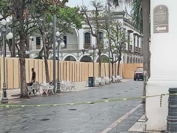 Cerrada la zona del ayuntamiento en el centro de Veracruz por obras; toma vías alternas