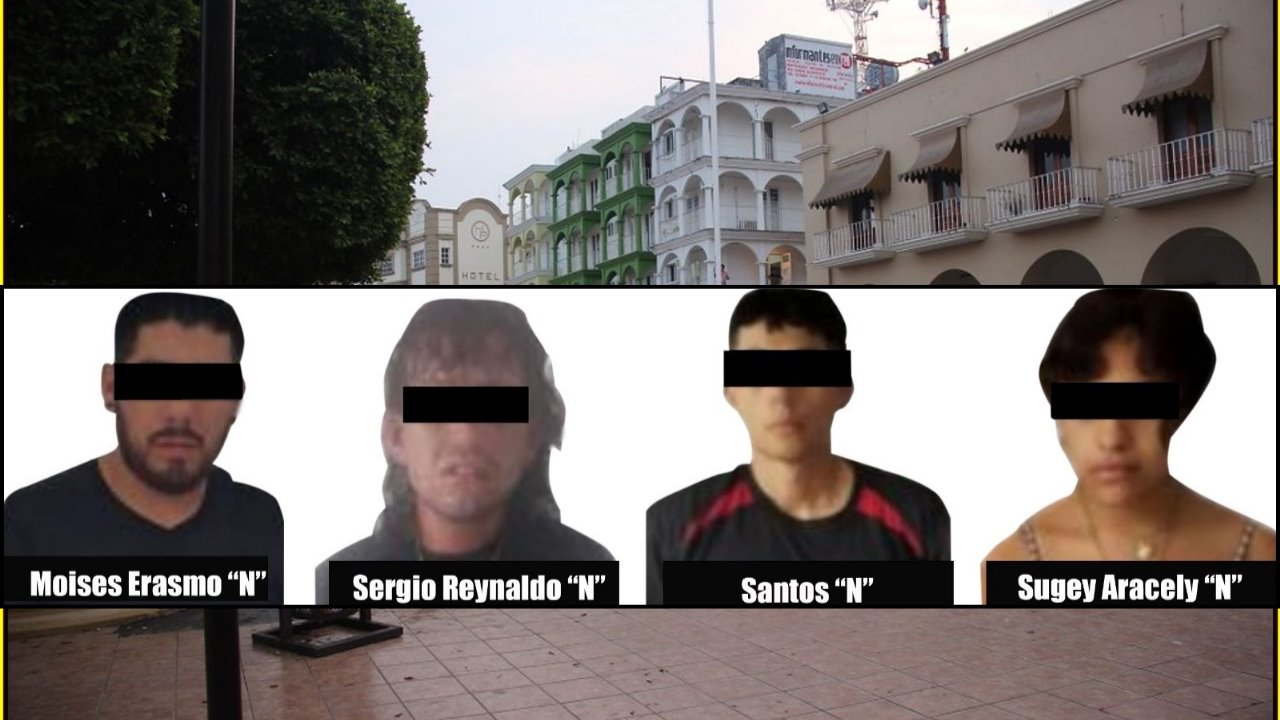 Detienen a 3 hombres y 1 mujer por posesión de armas y narcóticos en San Andrés Tuxtla