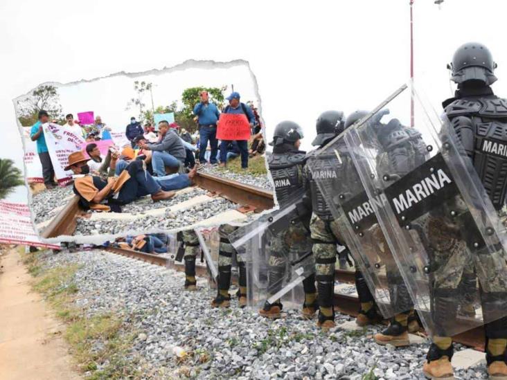 Tren Interoceánico: ferrocarrileros protestan en tramo Coatzacoalcos-Salina Cruz; esto piden