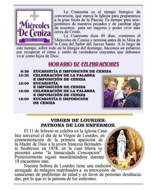 Miércoles de Ceniza: horarios de su imposición en Catedral de Xalapa