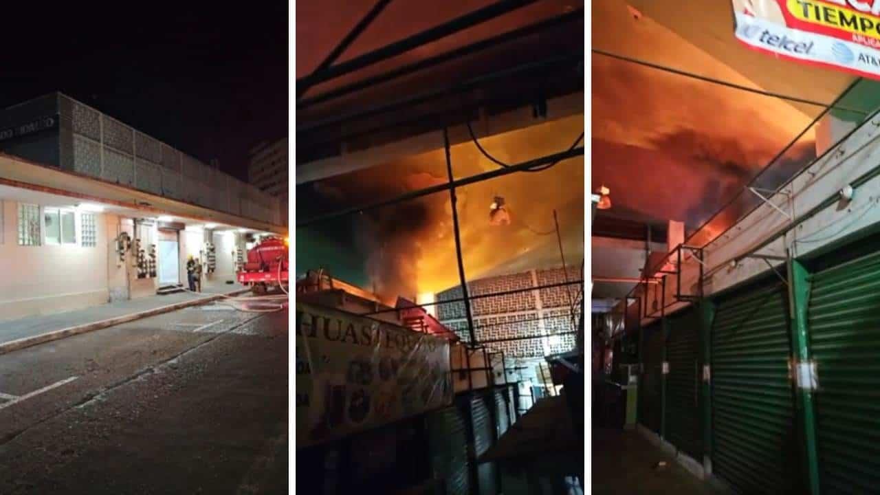 Se incendia local en mercado Hidalgo de Veracruz; se temía una tragedia