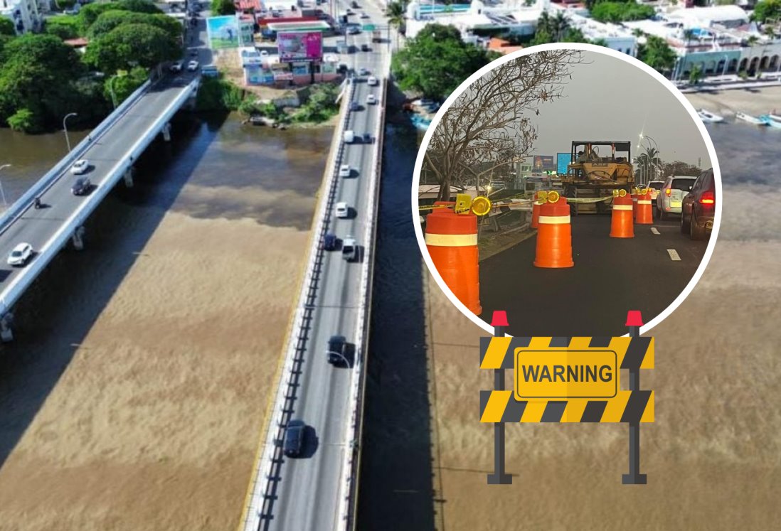 Inicia cierre vial por rehabilitación del puente de Boca del Río; estas son las vías alternas