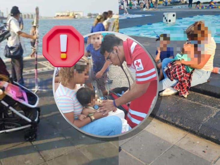 Rescate épico de bebé que cayó en carriola al mar en Veracruz  (+ Video)