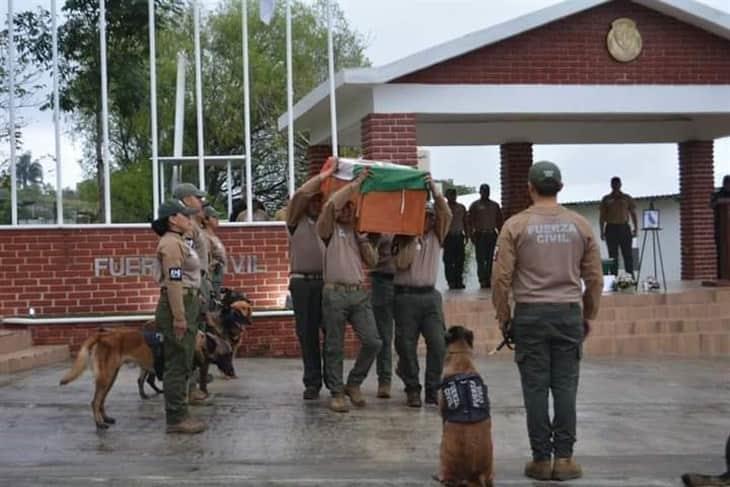 Despiden con honores a Gadafy Junior, agente canino de la agrupación K9 de Fuerza Civil