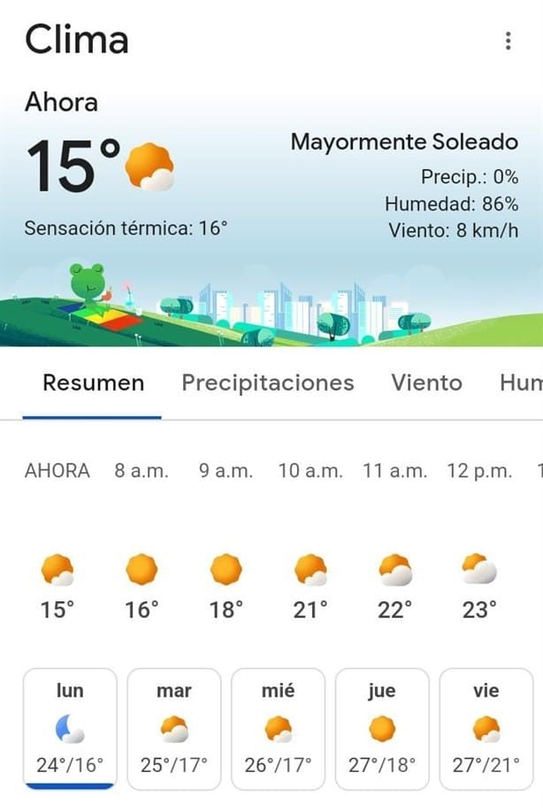 Fría mañana en Veracruz; temperatura alcanza los 16 grados