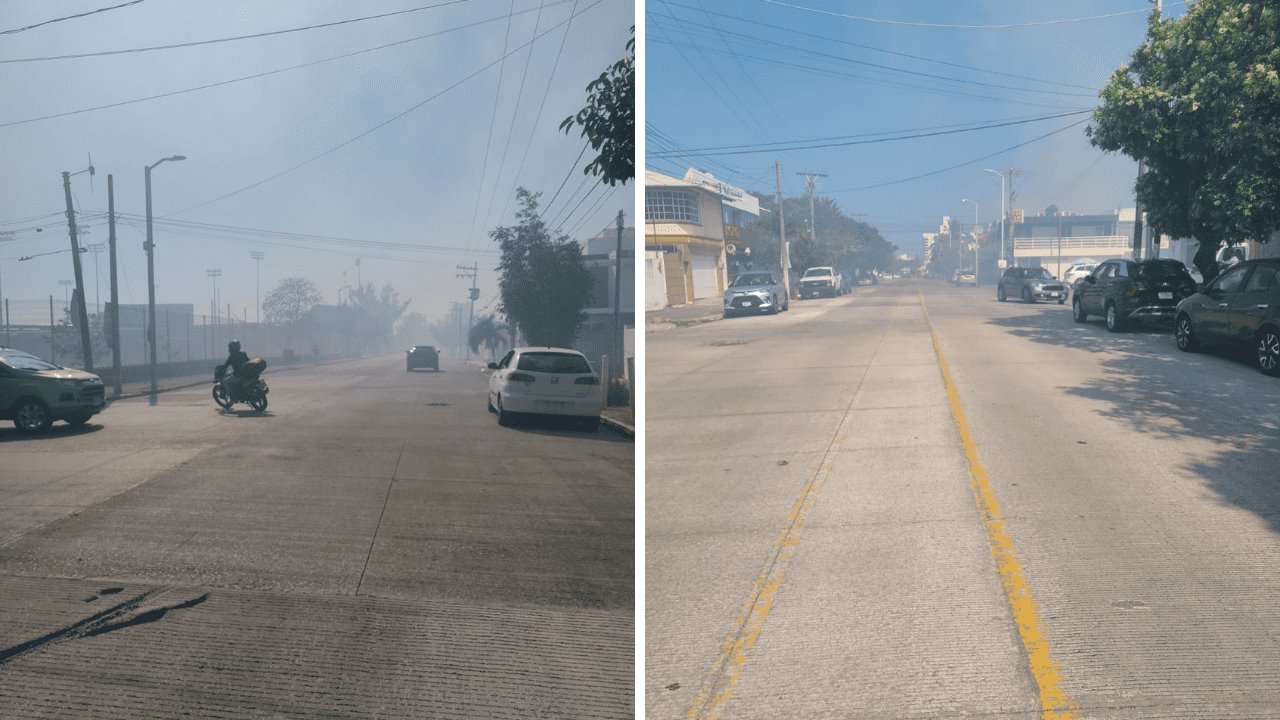 Bomberos de Veracruz extinguen pequeño incendio en lote baldío del fraccionamiento Virginia | VIDEO