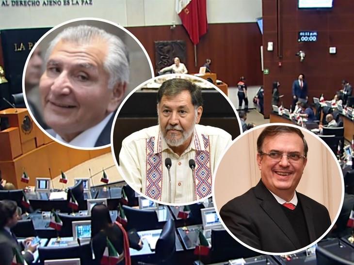 Adán Augusto, Noroña y Ebrard serán senadores por Morena 