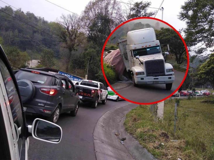 Vuelca tractocamión en la carretera Misantla-Xalapa