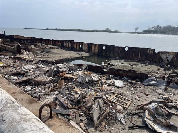 Desguace del buque cañonero Guanajuato en Boca del Río se encuentra en su fase final