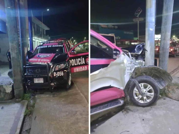 Choca patrulla de la Policía Municipal de Martínez de la Torre