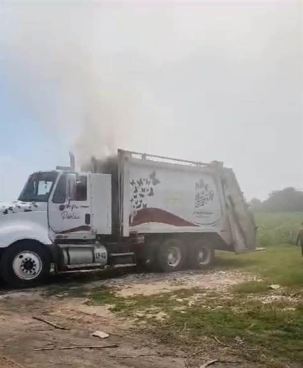 Se incendia camión de basura en Cosamaloapan