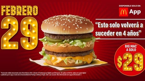 Hamburguesa gigante por 29 pesos; solo este 29 de febrero. Te decimos dónde