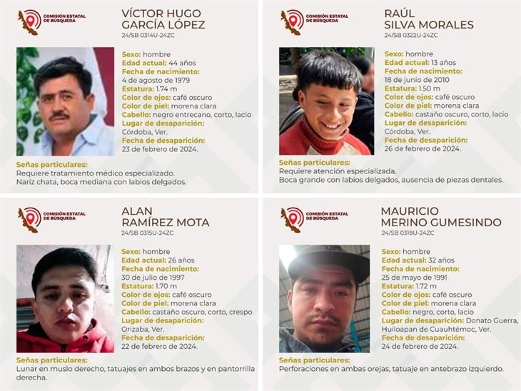 Desaparecen tres hombres y un menor en la zona centro de Veracruz