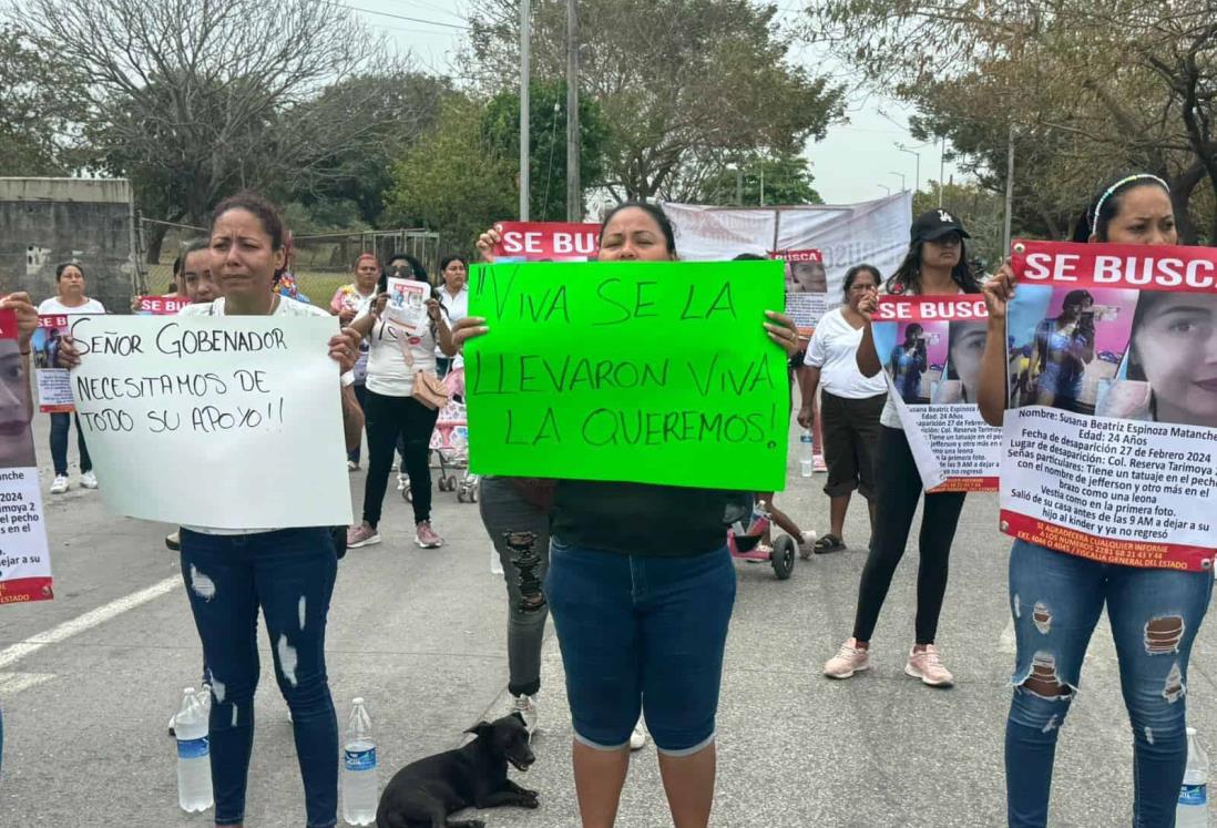 Anuncian bloqueo en avenida de Veracruz; buscan a Susana desapareció en la Reserva Tarimoya