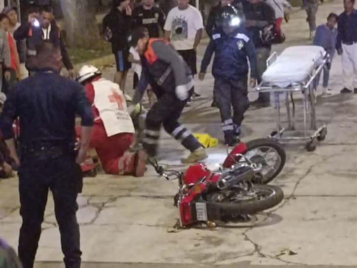 Joven motociclista se accidenta en Huatusco
