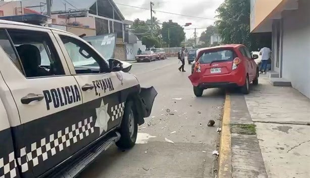 Choca patrulla de la SSP Veracruz en Poza Rica